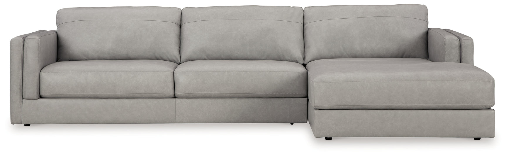 Room view showing Amiata Glacier 2-Piece Sectional Sofa with Ottoman