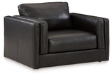 Rear view of Amiata Onyx sofa, loveseat, chair, and ottoman