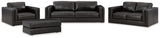 Side view of Amiata Onyx sofa, loveseat, chair, and ottoman set