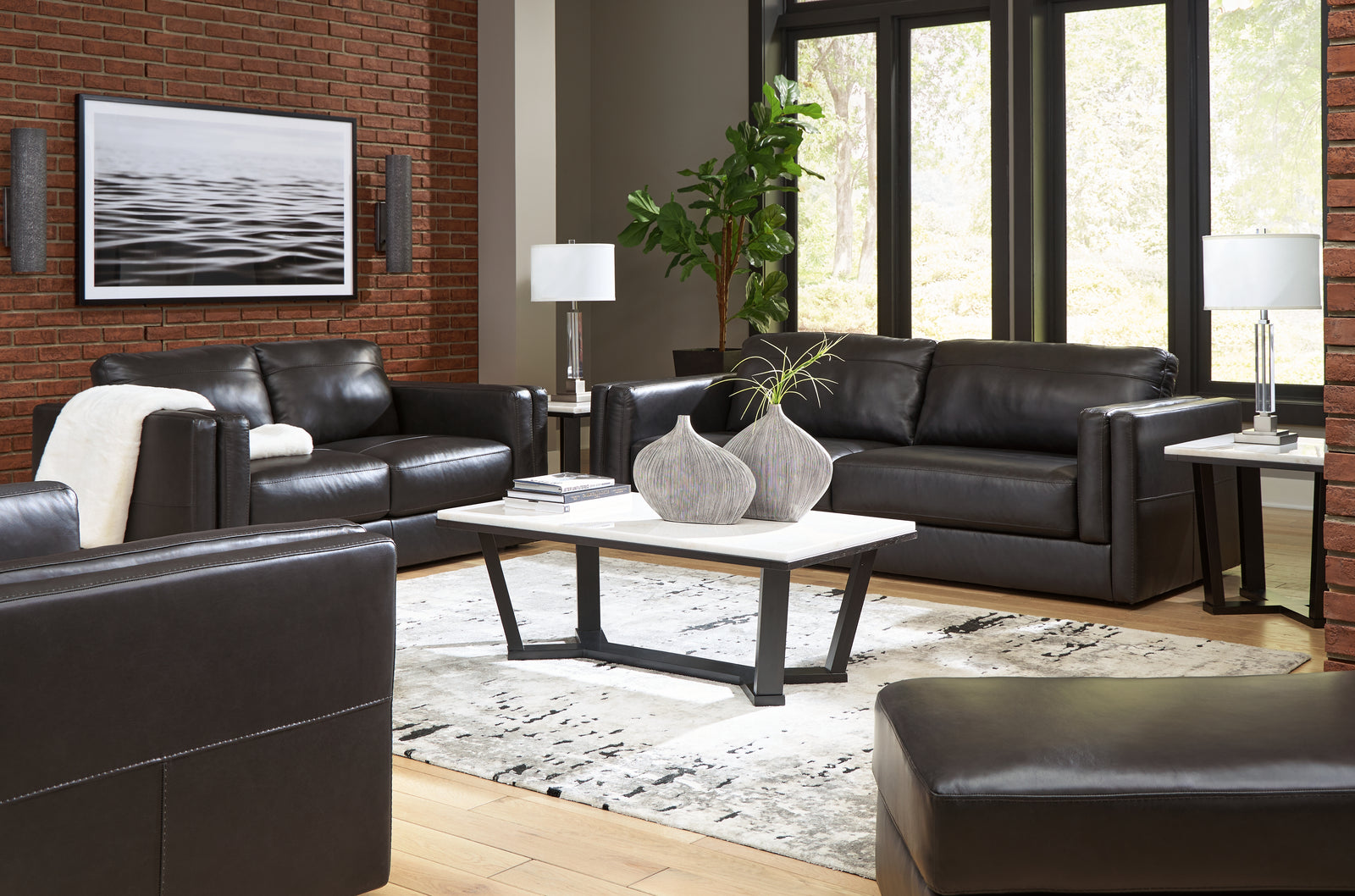 main view of Amiata Onyx Sofa, Loveseat, Chair and Ottoman furniture