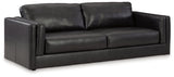 Amiata Onyx leather sofa detail view