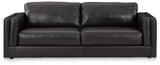 Amiata Onyx leather sofa side view