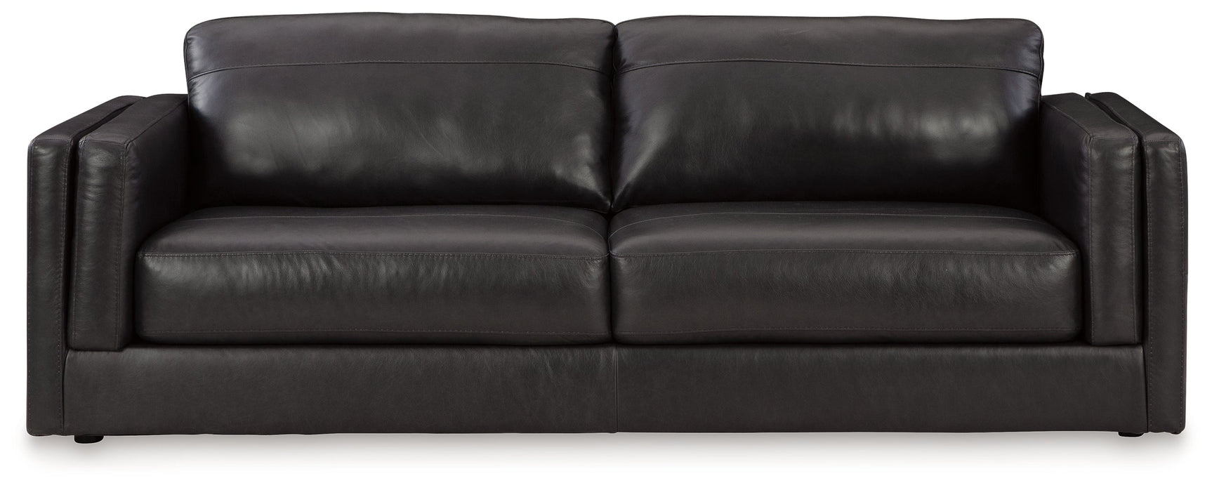 Amiata Onyx leather sofa side view