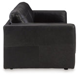 Amiata Onyx leather sofa alternate front view