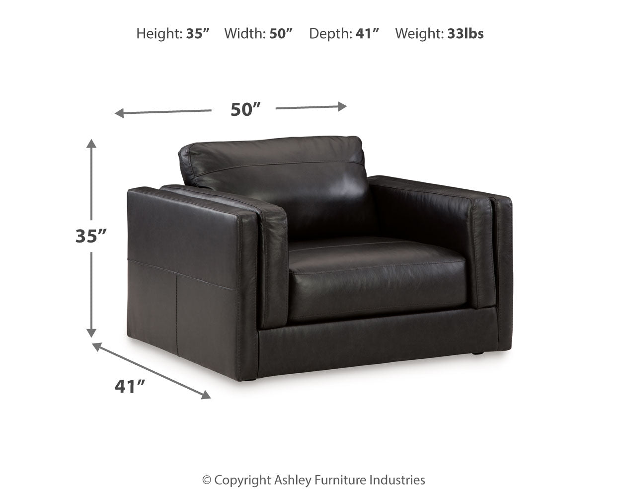 Amiata Onyx Chair dimension illustration