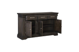 Southlake Brown Oak Wire Brushed Dining Room Set front view