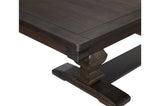 Detail of wire brushed brown oak finish on table legs