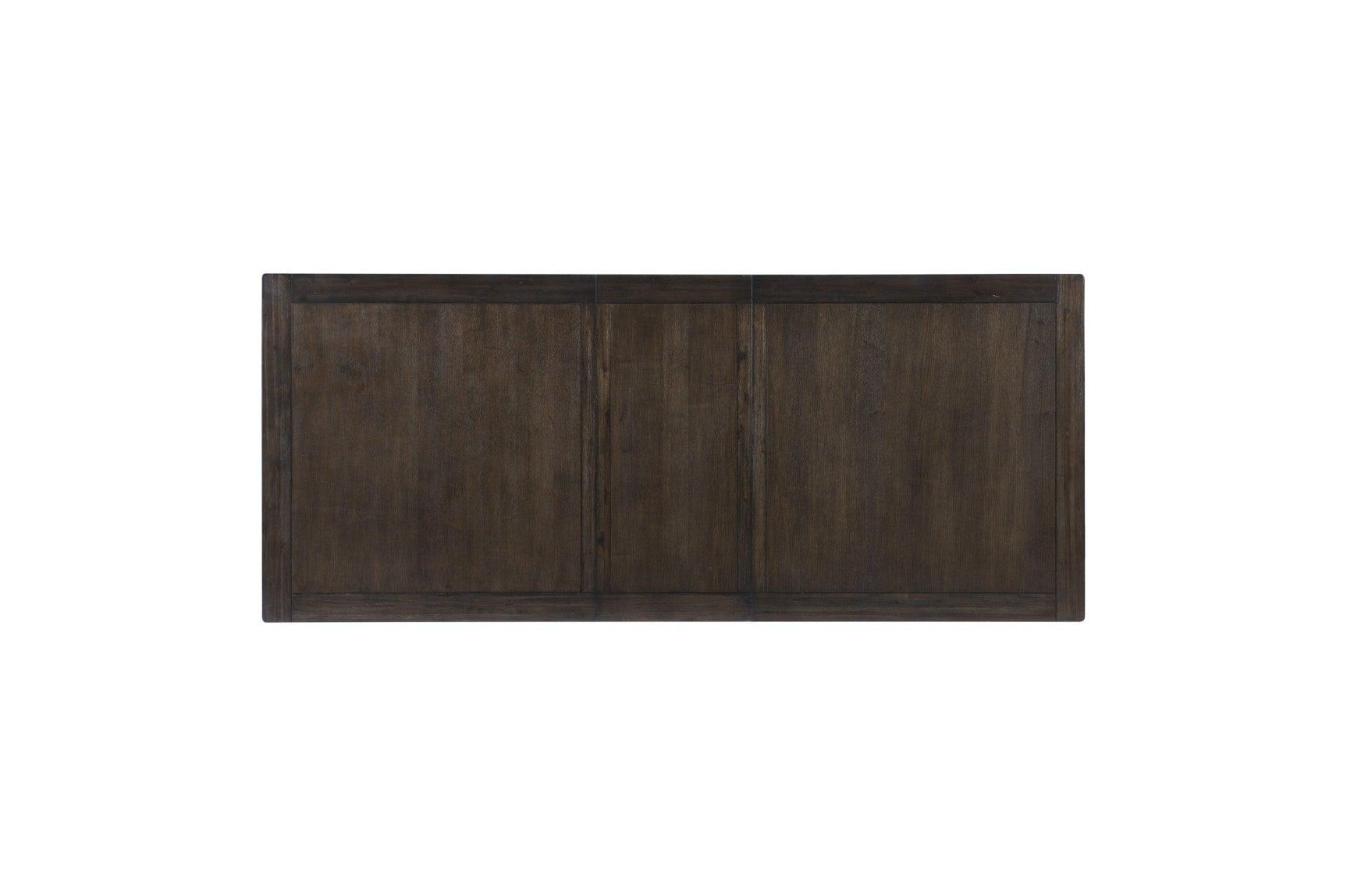 Top view of rustic brown oak wire brushed dining table surface