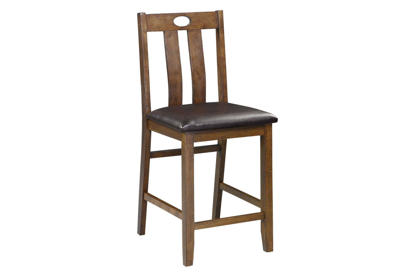 Side view of Weston Brown brown faux leather counter height chair