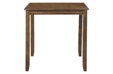Weston Brown square counter height dining table side view