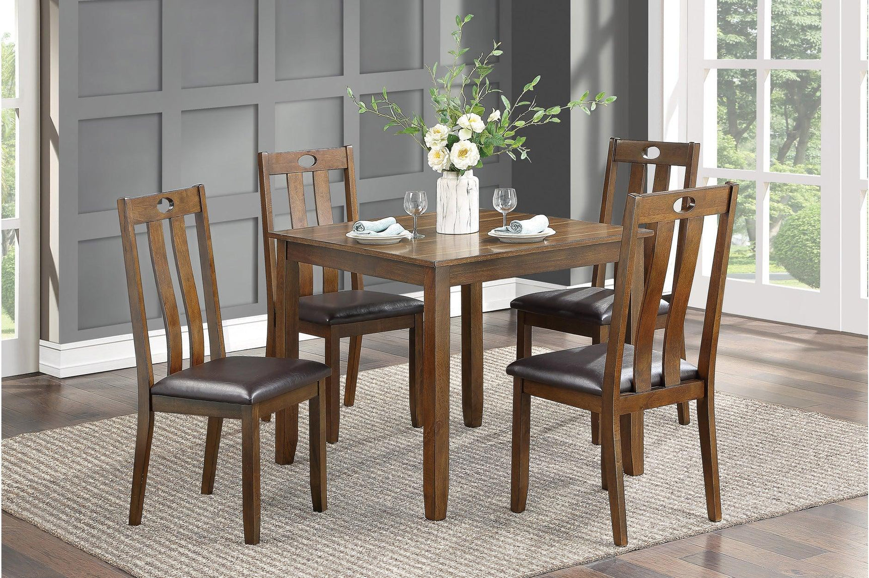 Weston Brown dining set main angle