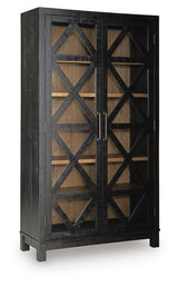 Christop Black/Brown Accent Cabinet — angled view