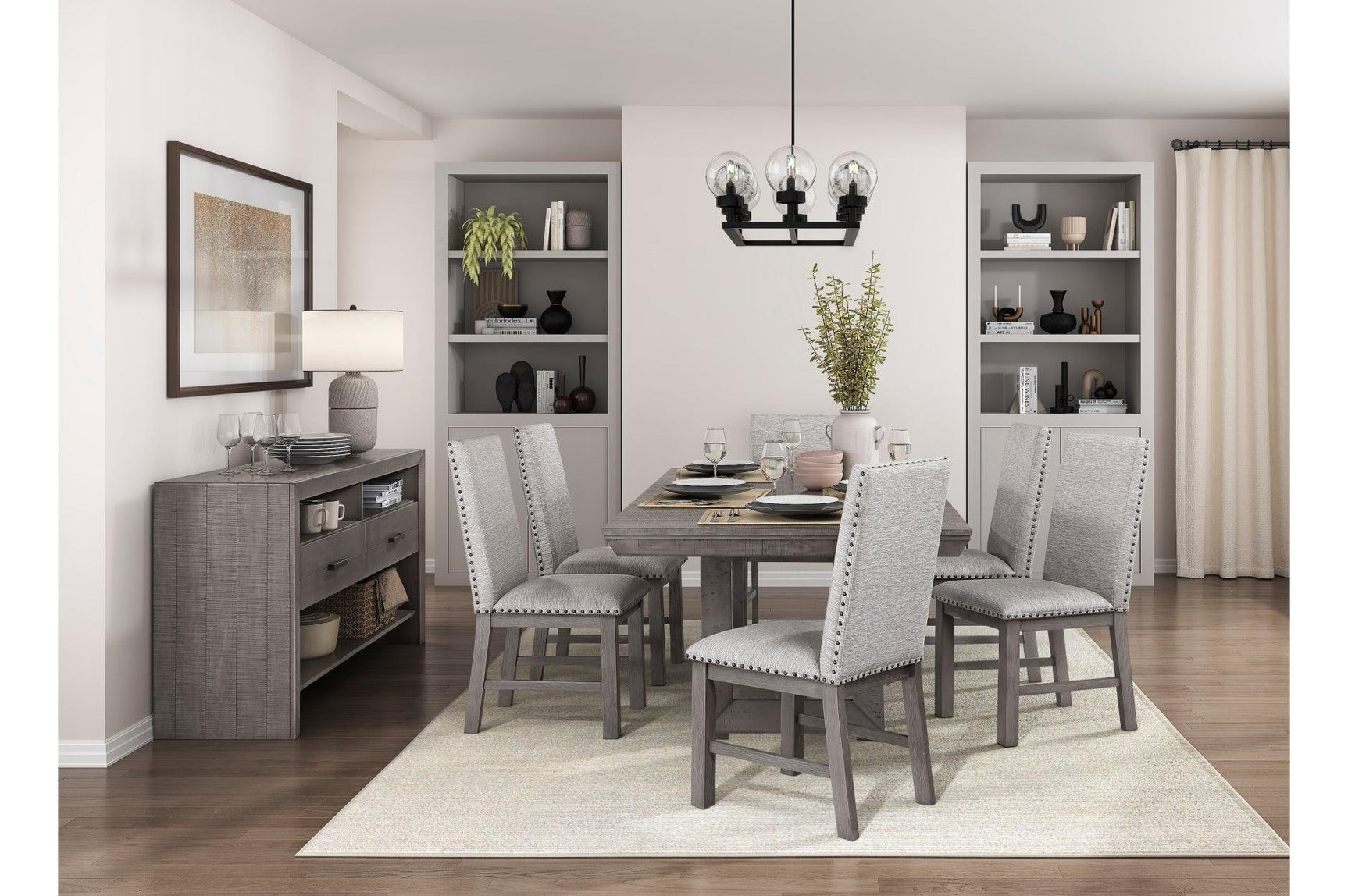 room view showing Gresham Gray Dining Set in dining space
