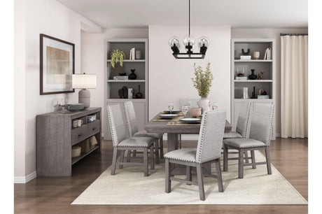 room view showing Gresham Gray Dining Set in dining space