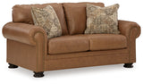 angle sofa view with caramel fabric