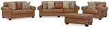 side view of Carianna Caramel sofa set