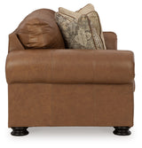 Carianna Caramel Leather Sofa angled front view
