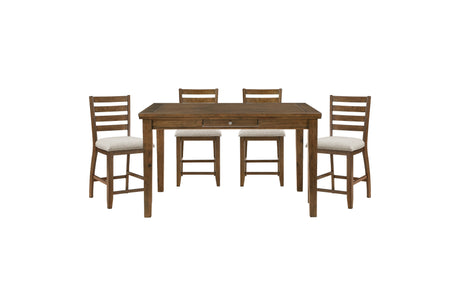 Tigard Brown Counter Height Dining Table detail