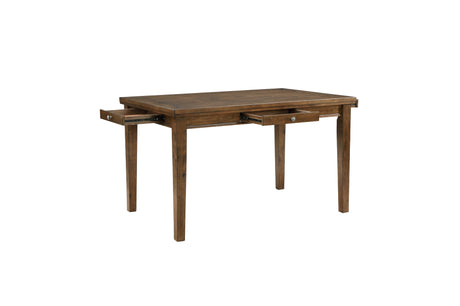 Tigard Brown Counter Height Dining Set detail closeup