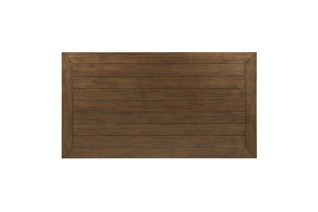 top view of Tigard Brown Dining Room Set table surface