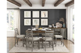 Side view of Tigard Gray Counter Height Dining Set