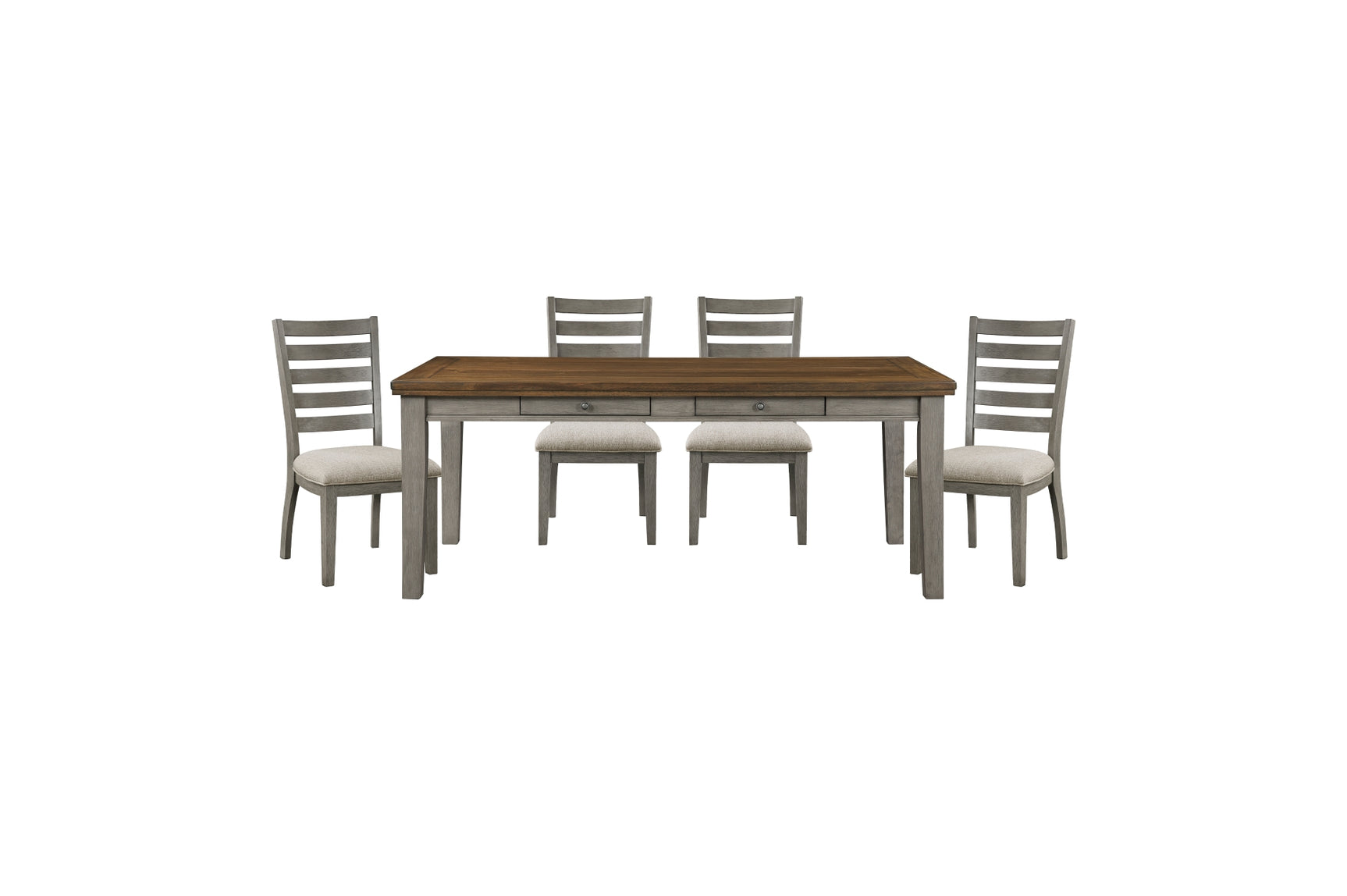 Detail view of Tigard Gray Dining Room Set dining room furniture
