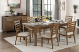 main view of Tigard Brown Dining Room Set dining table with chairs