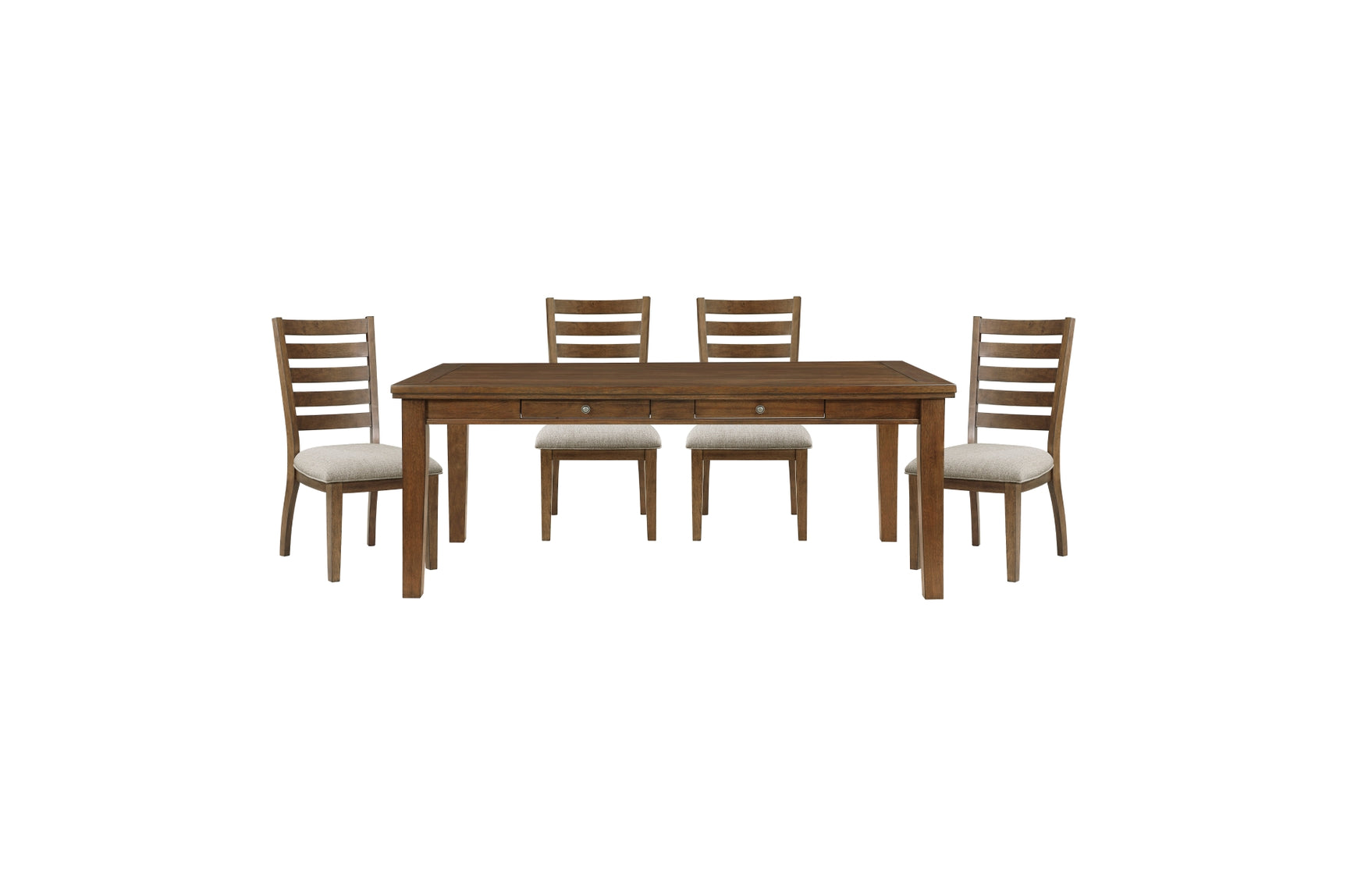 close-up of Tigard Brown Dining Room Set furniture finish