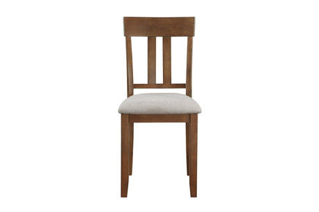 Close-up detail of chair legs and fabric upholstery