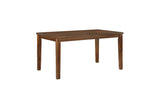 Angle view of dining table surface in Prineville Brown Set