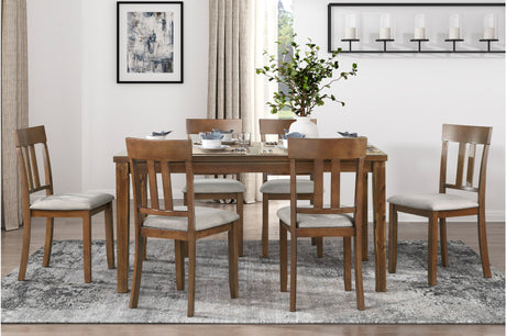 Main view of Prineville Brown 7-Piece Dining Room Set dining table and chairs