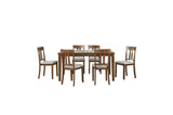 Room view showing Prineville Brown 7-Piece Dining Room Set in dining area