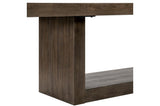base detail of Brookings Brown Dining Table