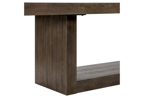 base detail of Brookings Brown Dining Table