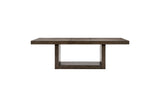 room view of Brookings Brown Dining Set with beige fabric upholstery