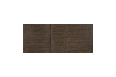 top view of Brookings Brown Beige Fabric Dining Table surface