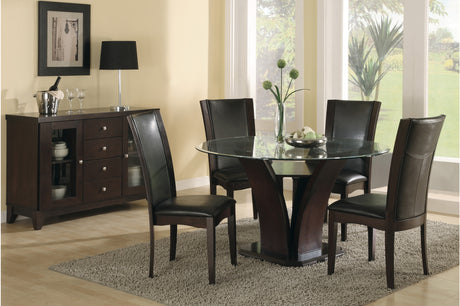 Main view of Daisy Round Dark Cherry Dining Room Set with round table and chairs