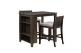 Profile of Daye dark brown fabric upholstered dining chair