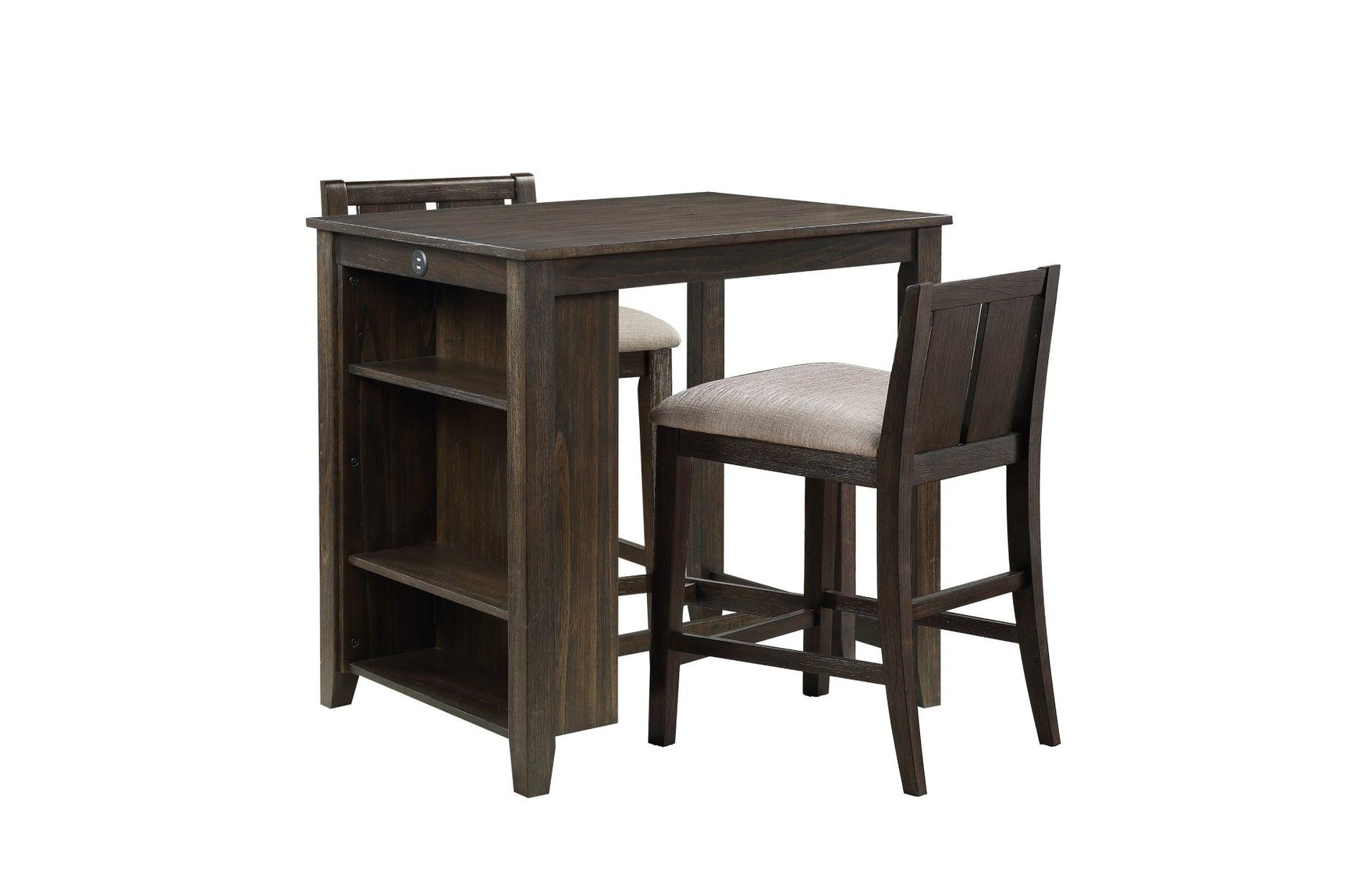 Profile of Daye dark brown fabric upholstered dining chair