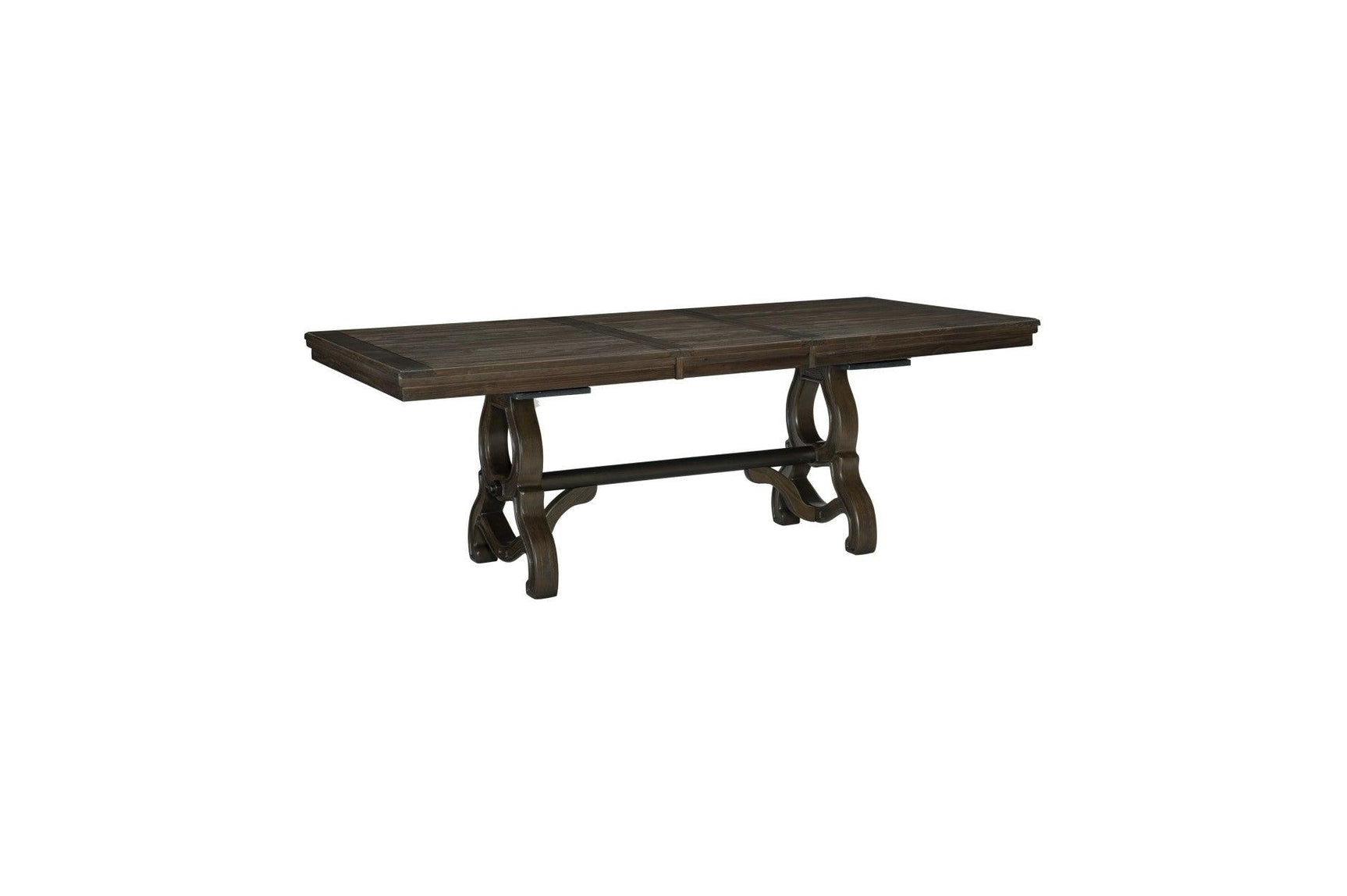 Gloversville Neutral Fabric Rectangular Dining Room Set angled view