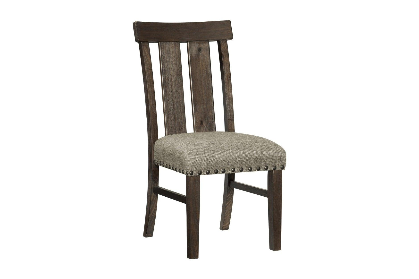 Gloversville Neutral Fabric Rectangular Dining Room Set angled seating detail