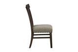 Gloversville Neutral Fabric Rectangular Dining Room Set side seating view