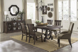 Gloversville Neutral Fabric Rectangular Dining Room Set room view