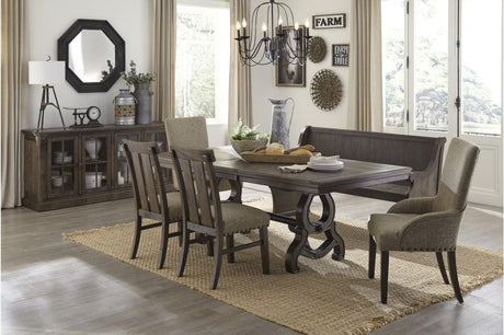 Gloversville Neutral Fabric Rectangular Dining Room Set main view