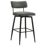 Levine Fabric Upholstered Grey Swivel Bar Chair Set of 2 — product image 2