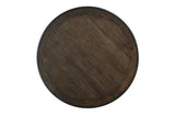 Top view of Asher Beige Dark Fabric Round Counter Height Dining Set