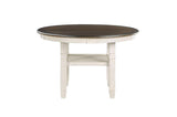 Room view of Asher antique white round dining set
