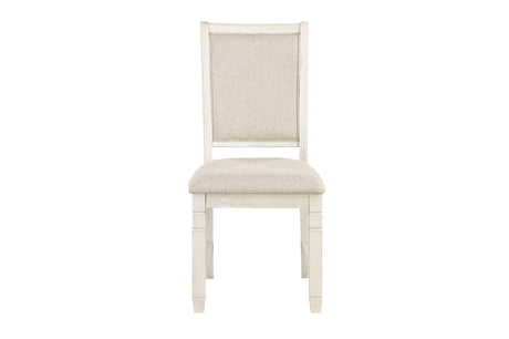 Front view of dining set with 4 chairs
