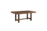 Side angle of rectangular solid pine wood dining table
