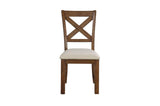 Detail of wood grain and chair upholstery